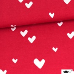 Jersey. Hearts, red