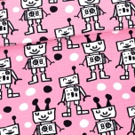 Jersey. Happy Robots, light pink