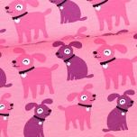 Sweatshirt knit. Dog Sesse, light pink - pink - purple
