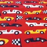 Jersey. Race cars, red