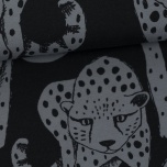 Jersey. Cheetah, dark grey - black